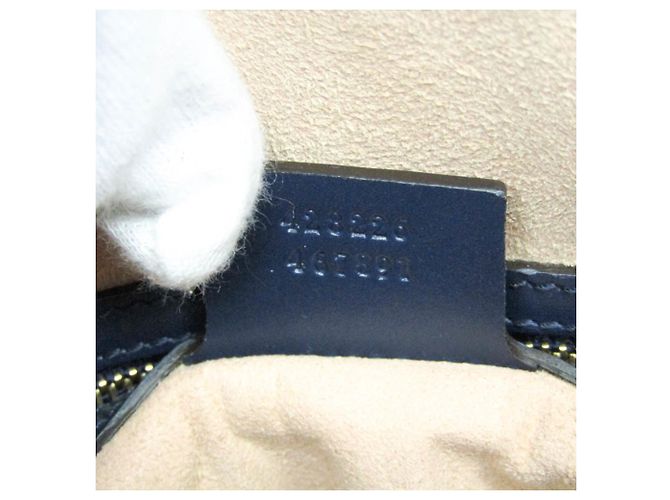 Borsa a spalla in pelle blu Guccissima di Gucci - vista 18