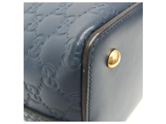 Borsa a spalla in pelle blu Guccissima di Gucci - vista 4