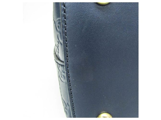 Borsa a spalla in pelle blu Guccissima di Gucci - vista 5