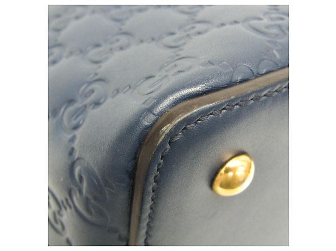 Borsa a spalla in pelle blu Guccissima di Gucci - vista 6