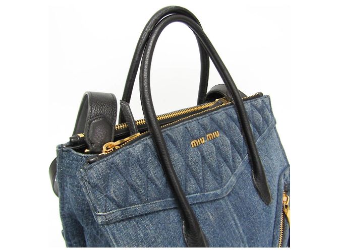 Borsa BIKER RN1032 di Miu Miu Blu - vista 6