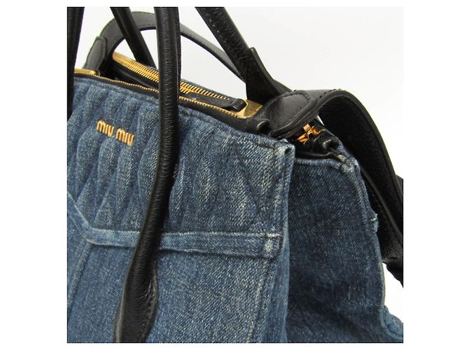 Borsa BIKER RN1032 di Miu Miu Blu - vista 8