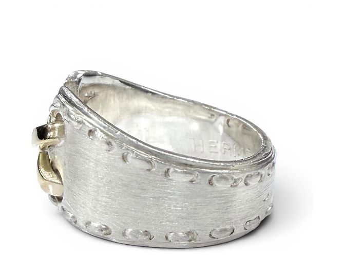 Ring Anello Vintage Messico Hermès Argento D'oro - vista 2