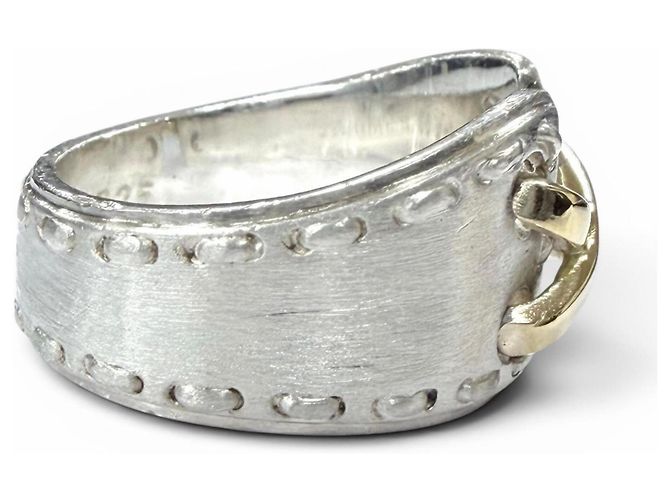 Ring Anello Vintage Messico Hermès Argento D'oro - vista 4