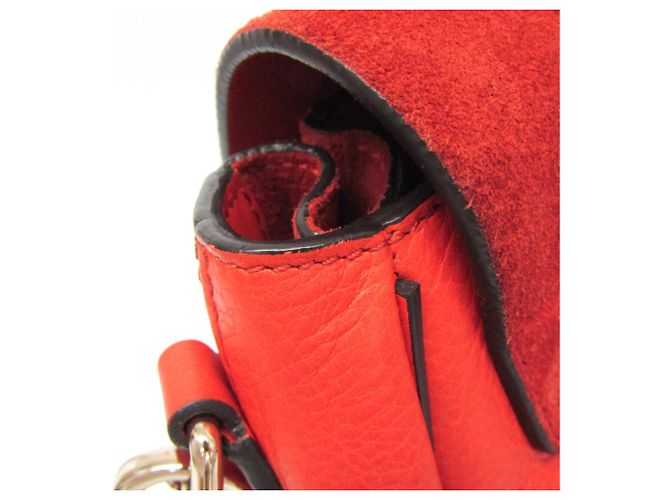 Zaino in pelle e suede arancione Chloé Faye per donne - vista 11