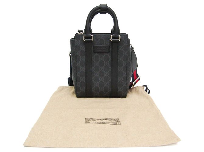 Borsa a mano Gucci GG Supreme e pelle Nero - vista 2