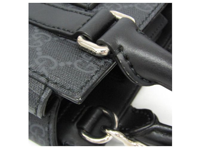 Borsa a mano Gucci GG Supreme e pelle Nero - vista 6