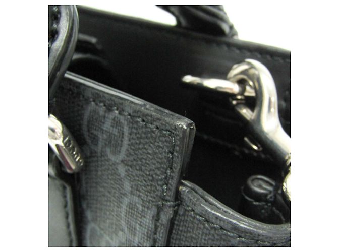 Borsa a mano Gucci GG Supreme e pelle Nero - vista 7