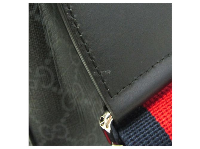 Borsa a mano Gucci GG Supreme e pelle Nero - vista 8