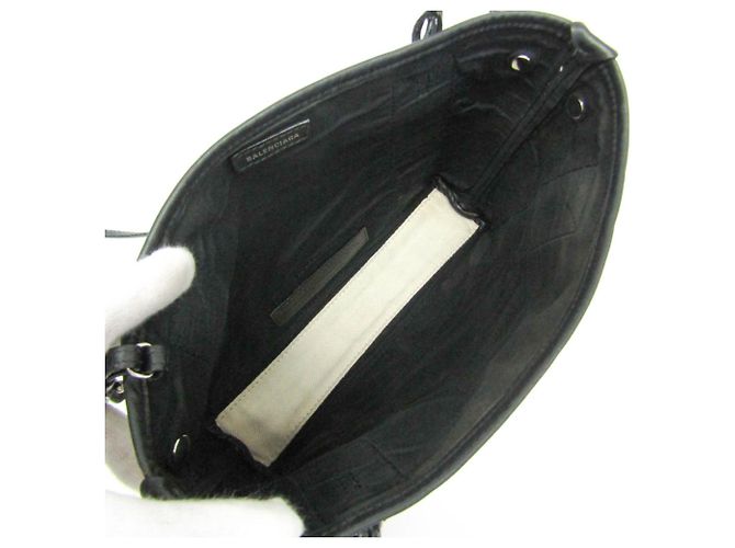 Borsa Balenciaga Cabas XS blu navy Nero Crudo - vista 3