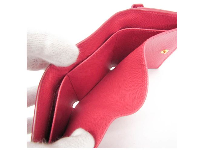 Prada Saffiano rosa Leder Geldbörse Pink - Ansicht 10