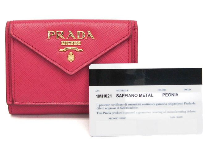 Prada Saffiano rosa Leder Geldbörse Pink - Ansicht 2