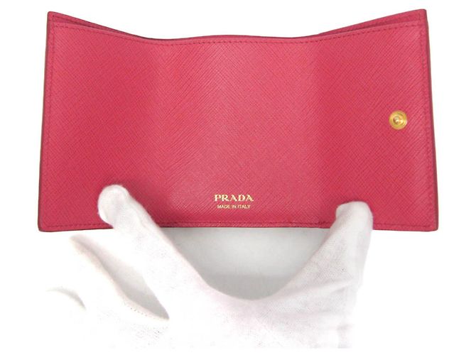 Prada Saffiano rosa Leder Geldbörse Pink - Ansicht 4