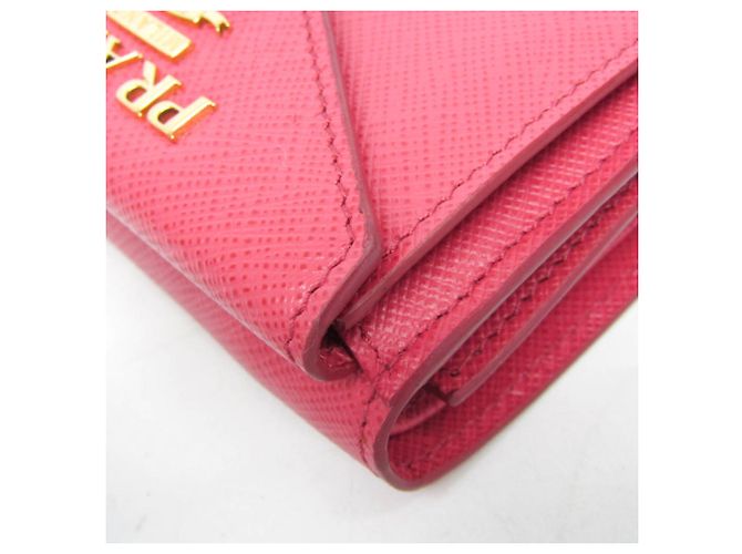 Prada Saffiano rosa Leder Geldbörse Pink - Ansicht 7
