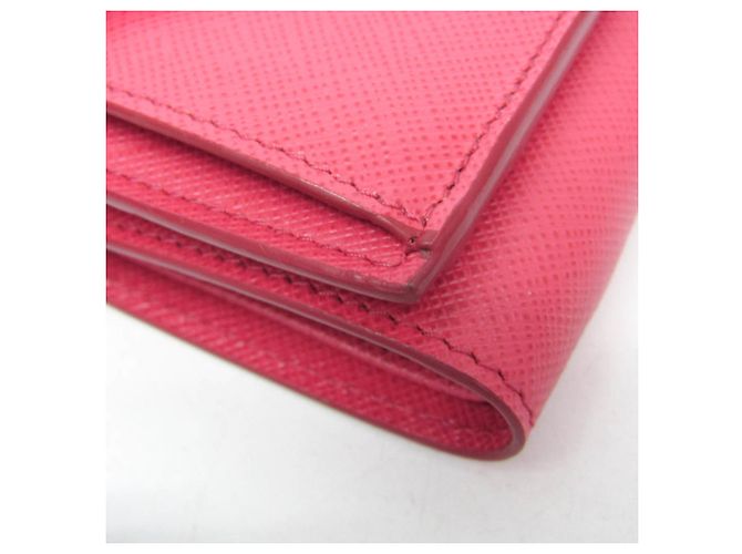 Prada Saffiano rosa Leder Geldbörse Pink - Ansicht 8