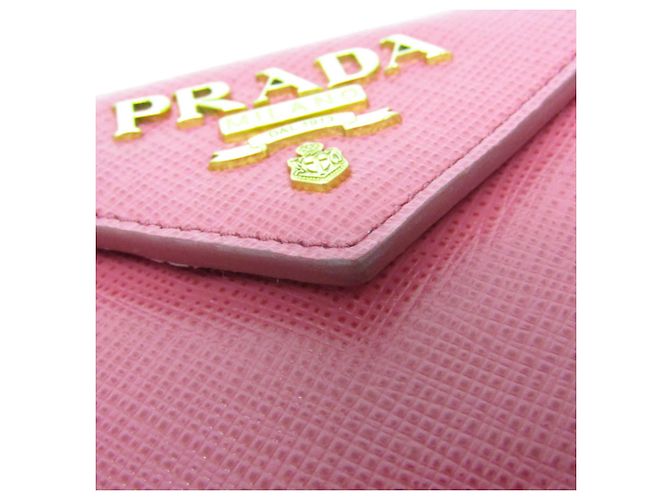 Prada Saffiano rosa Leder Geldbörse Pink - Ansicht 9