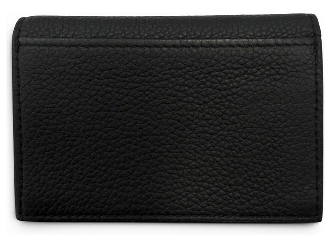 Fendi Leder Logo Hardware Bi-Fold Visitenkartenhalter Schwarz Metallisch - Ansicht 2