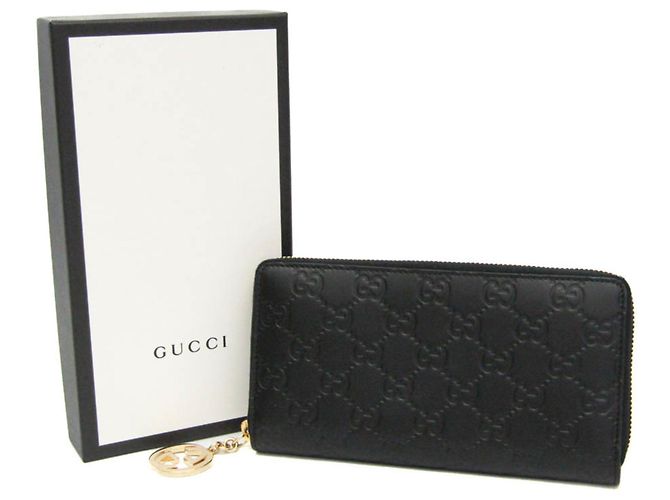 Portafoglio lungo con zip rotonda Guccissima Interlocking G di Gucci Nero - vista 2