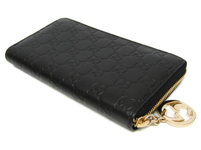 Portafoglio lungo con zip rotonda Guccissima Interlocking G di Gucci Nero - vista 3