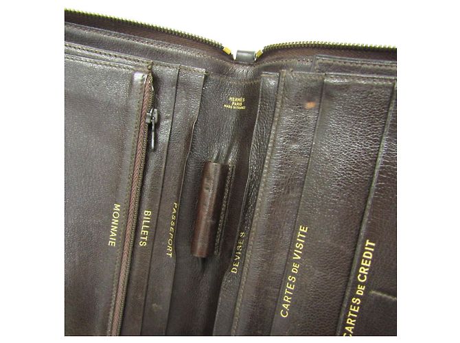 Hermès Charlie Reisetasche Lang Wallet Dunkelbraun - Ansicht 12