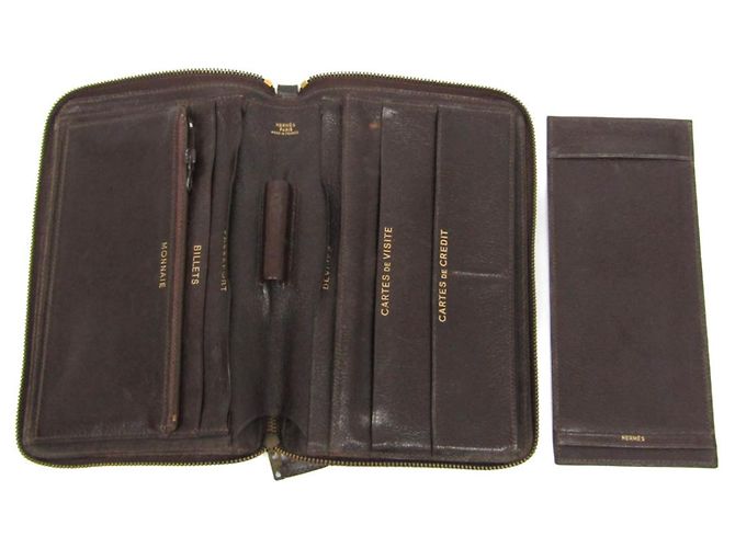 Hermès Charlie Reisetasche Lang Wallet Dunkelbraun - Ansicht 3