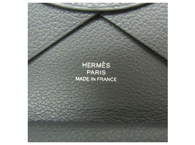 Tarjetero Calvi Duo de cuero Togo de Hermès Castaño - vista 10