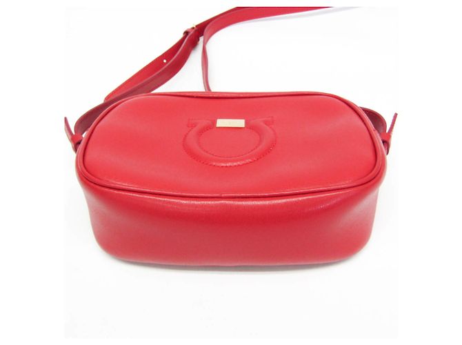 Borsa a Spalla Gancini AB-21 H006 di Salvatore Ferragamo Rosso - vista 5
