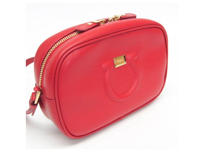 Borsa a Spalla Gancini AB-21 H006 di Salvatore Ferragamo Rosso - vista 7
