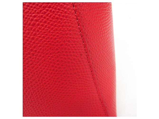 Céline Celine Cabas PICCOLO VERTICALE 176163 Borsa a Spalla in Pelle da Donna Rosso Verde chiaro - vista 10