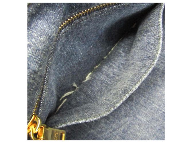Borsa a mano in denim Canapa di Prada Blu - vista 11