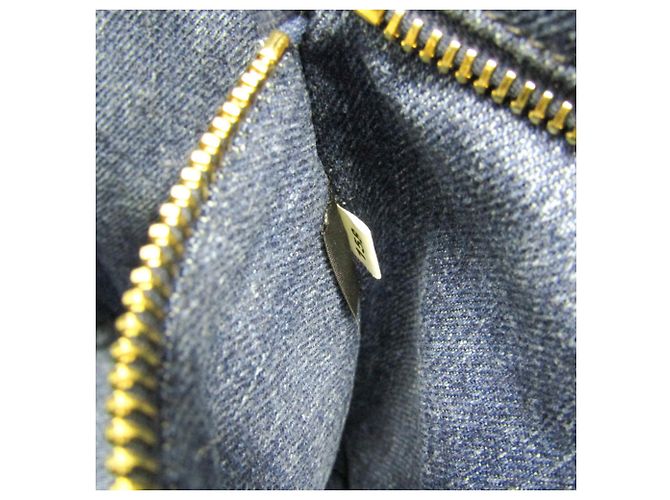 Borsa a mano in denim Canapa di Prada Blu - vista 14