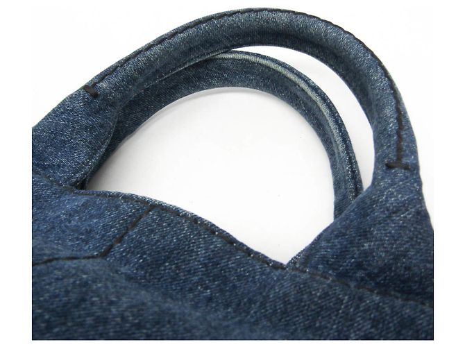Borsa a mano in denim Canapa di Prada Blu - vista 8