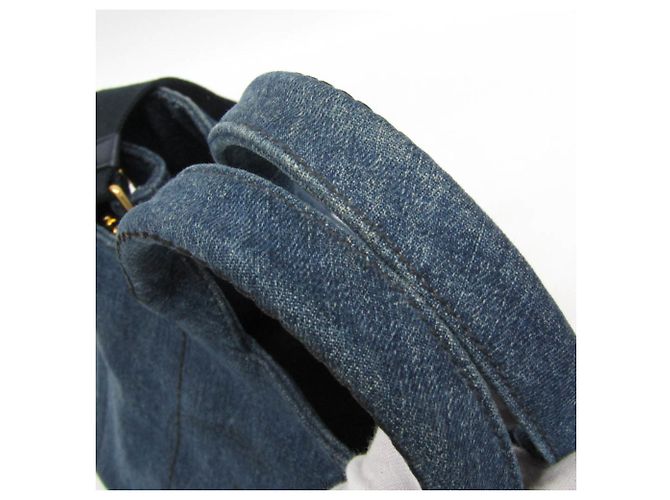 Borsa a mano in denim Canapa di Prada Blu - vista 9