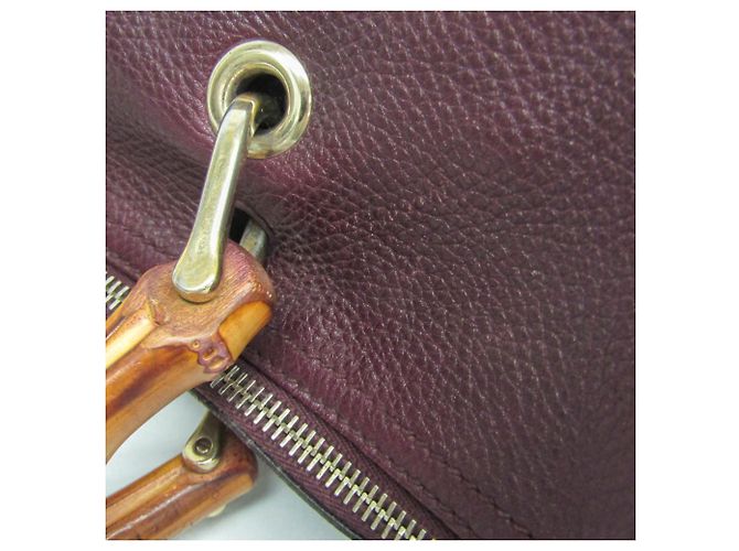 Borsa in pelle da donna Gucci Bamboo 353124 Bordò - vista 10
