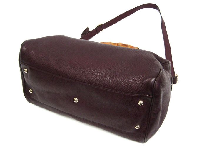 Borsa in pelle da donna Gucci Bamboo 353124 Bordò - vista 2