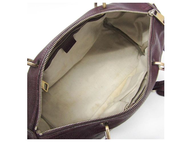 Borsa in pelle da donna Gucci Bamboo 353124 Bordò - vista 3