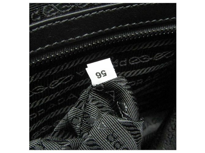 Borsa a tracolla in pelle da uomo Prada 2VH047 Nero Blu navy - vista 15