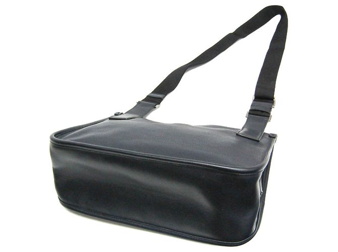 Borsa a tracolla in pelle da uomo Prada 2VH047 Nero Blu navy - vista 2