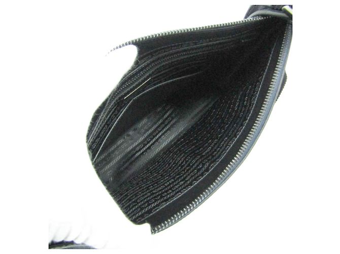 Borsa a tracolla in pelle da uomo Prada 2VH047 Nero Blu navy - vista 3