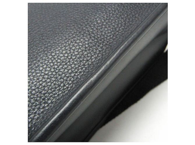 Borsa a tracolla in pelle da uomo Prada 2VH047 Nero Blu navy - vista 6
