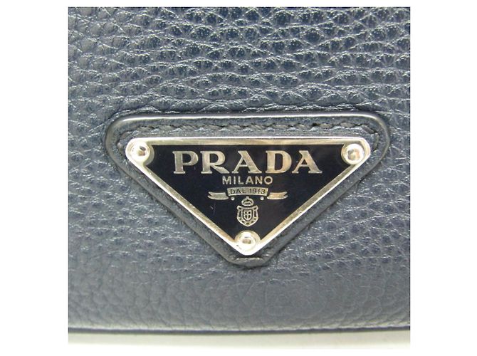 Borsa a tracolla in pelle da uomo Prada Blu navy - vista 14