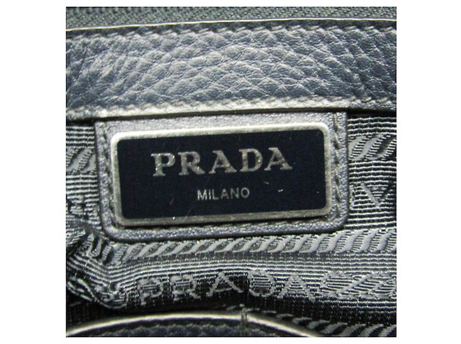 Borsa a tracolla in pelle da uomo Prada Blu navy - vista 16