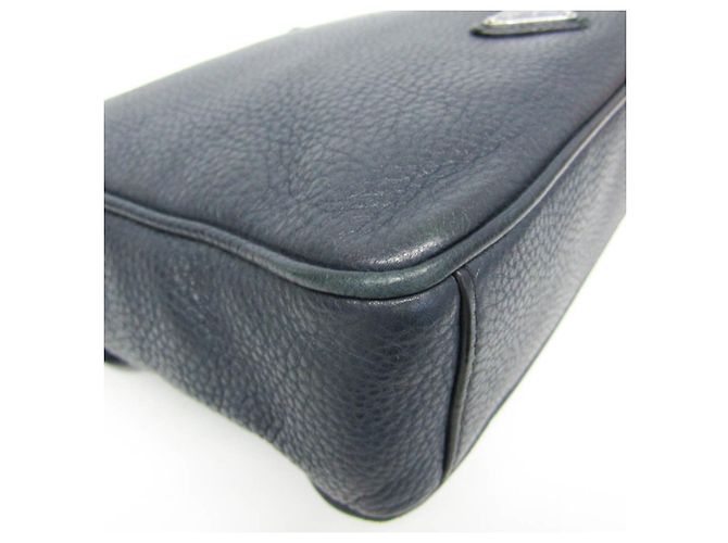 Borsa a tracolla in pelle da uomo Prada Blu navy - vista 4