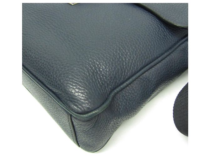 Borsa a tracolla in pelle da uomo Prada Blu navy - vista 8