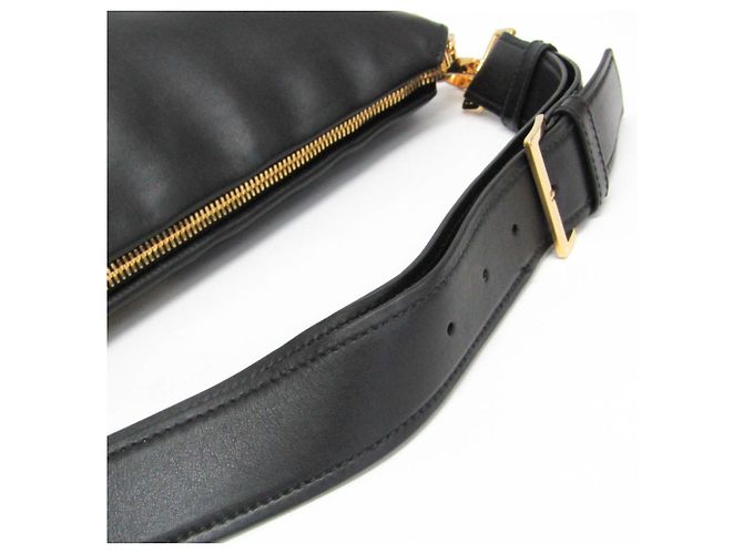 Borsa a spalla in pelle nera Miu Miu RR1917 Nero - vista 11