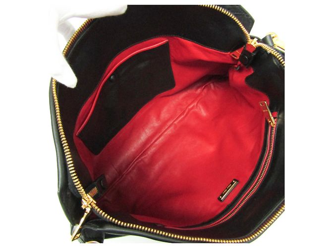 Borsa a spalla in pelle nera Miu Miu RR1917 Nero - vista 4