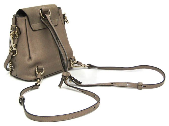 Zaino in pelle e suede da donna Chloé Faye Grigio - vista 2