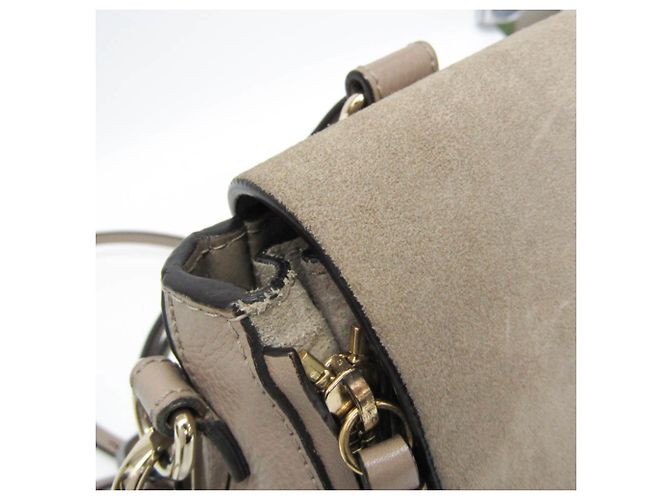 Zaino in pelle e suede da donna Chloé Faye Grigio - vista 9