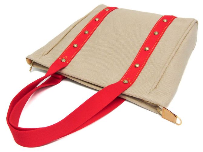 Louis Vuitton Antigua Cabas MM Tasche Rot Beige - Ansicht 7