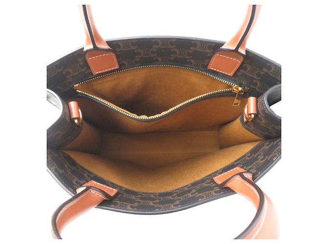 Céline Borsa a mano verticale mini Cabas Triomphe di Celine per donne Marrone - vista 6